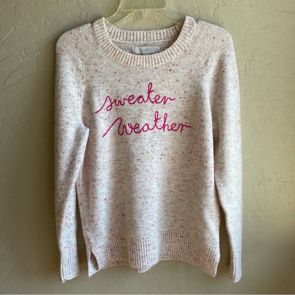 Ann Taylor LOFT 'Sweater Weather' Embroidered Motif Graphic Sweater XS - Picture 2 of 11